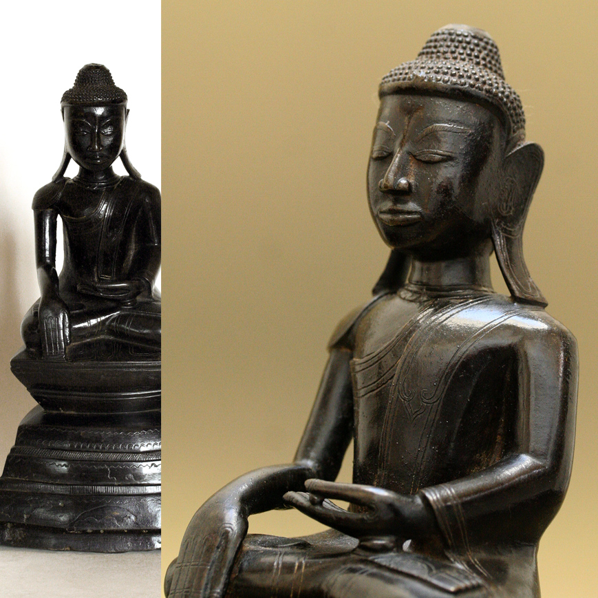 BOUDDHA SHAN EN BRONZE, XVII-XVIIIe siècle