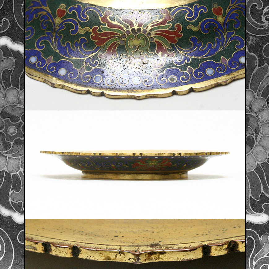 A rare cloisonnés enamels ritual dish