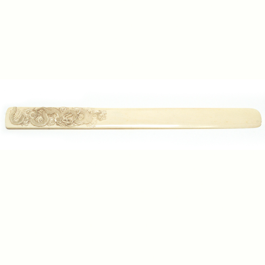 IVORY PAGE-TURNER, MEIJI LATE 19TH CENTURY